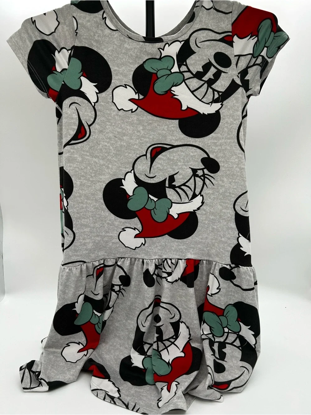 Disney Kids Gray Red Black Minnie Mouse Casual Dress Large (10/12)